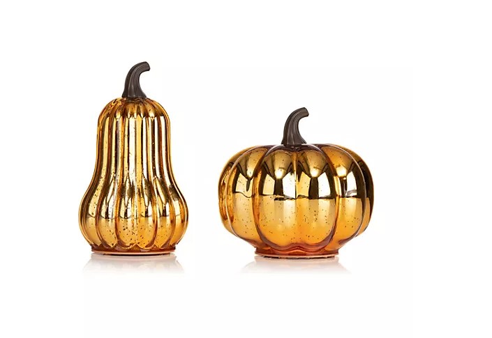 Casa 2 Deko Kürbisse Mercury Glas Dekoartikel orange Tischdeko Accessoire