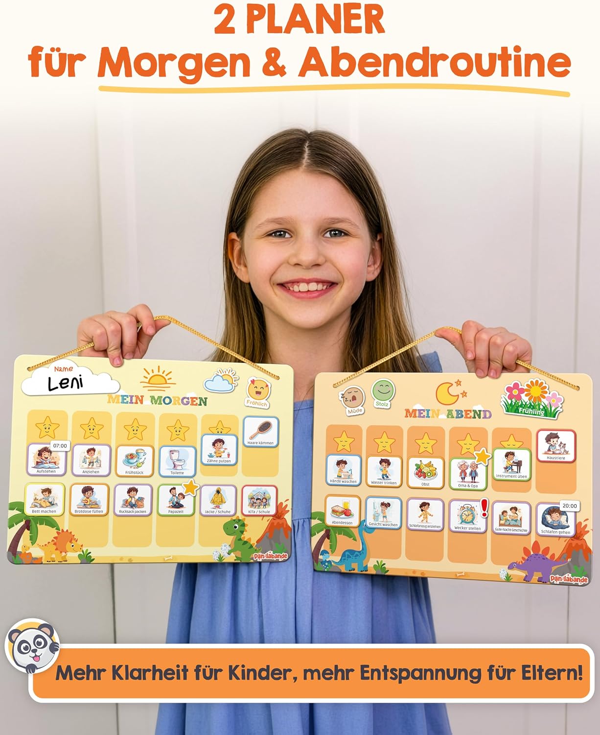 Bildschirmkarte, Kinderplaner, morgens, abends, Kinderfreundlich