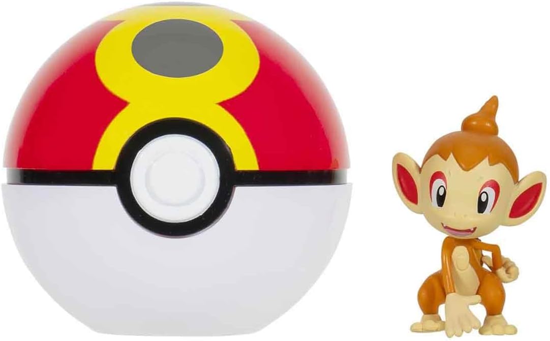 Pokémon Clip'n'Go Poké Ball mit Panflam 5 cm Figur - offizieller Wiederball