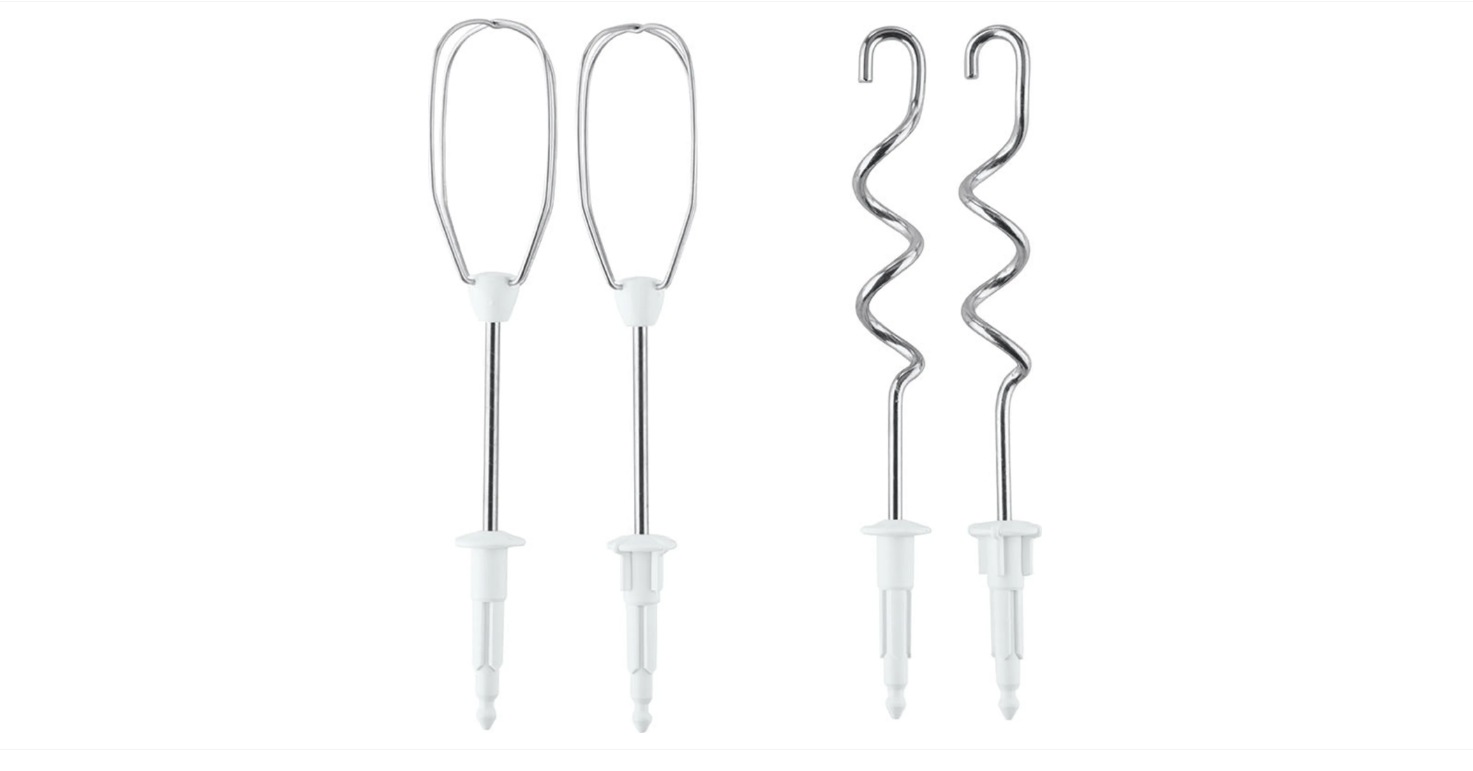 Bosch CleverMixx MFQ3010 Handmixer, Weiß, 70x184x140mm 2 Stufen Turbo Knethaken Schneebesen