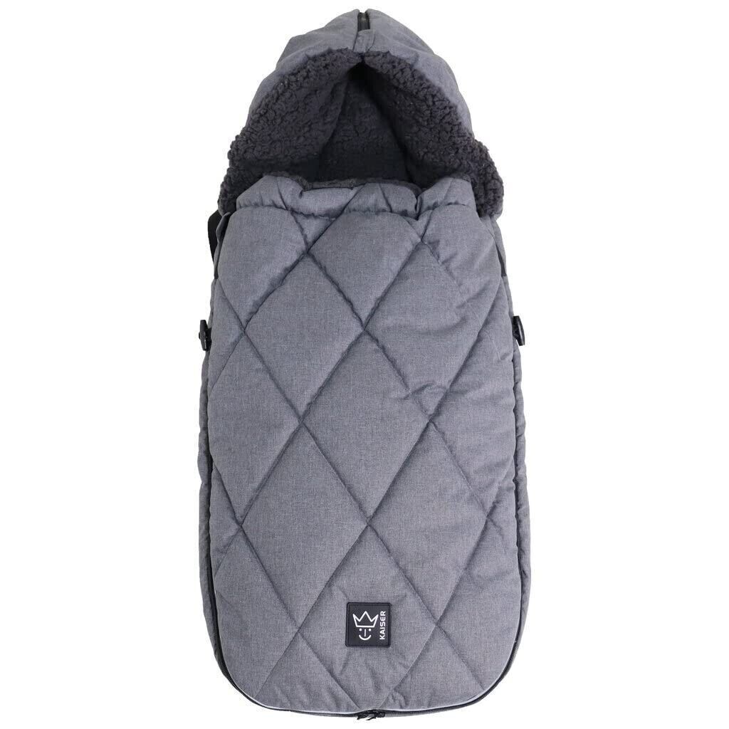 Kaiser 65763325 XL TOO Thermo Sherpa Fleece Universal Fußsack black melange