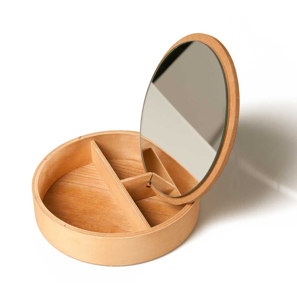 Schmuckaufbewahrung aus Holz mit Spiegel 20x5 cm