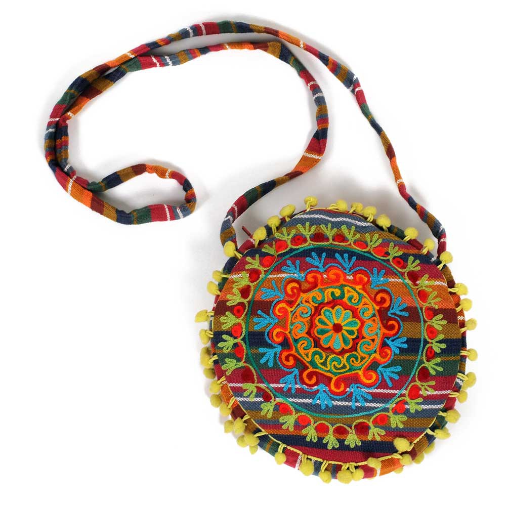Bestickte Hippietasche 100 % Baumwolle, farbige Schulterbeutel und Umhängetaschen bunt Hobo Boho Eth