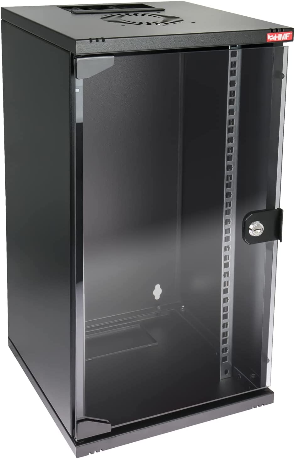 HMF Netzwerkschrank Serverschrank 10 Zoll 12 HE schwarz