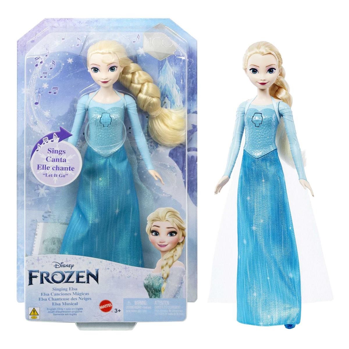 Elsa-Puppe, Frozen-Figur, singende Puppe, Blaues Kleid, Kunststoff-Spielzeug