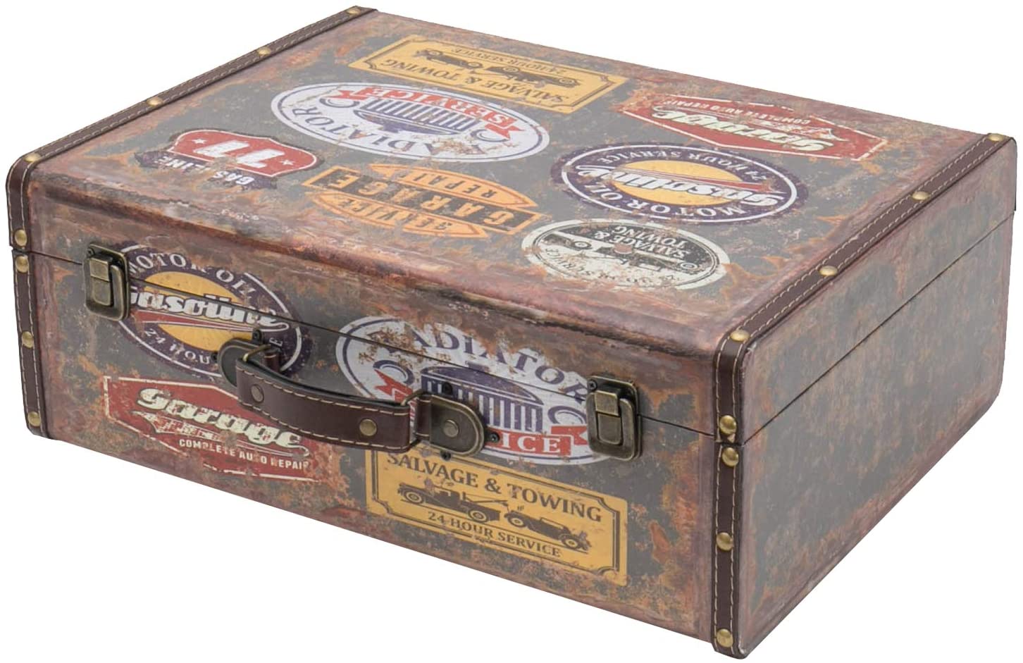 HMF 2er Schatztruhe Vintage Koffer aus Holz "Garage"