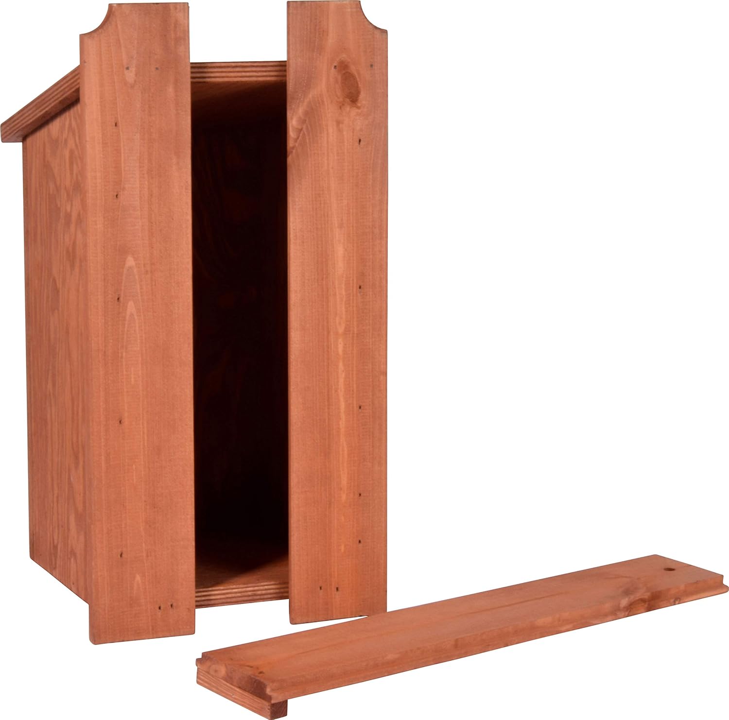 dobar green label Nistkasten "Star" - Starenkasten aus Holz - Nisthilfe für Wildvögel - Wetterbeständig - Nistplatz mit Siebdruckmotiv "Star" - Ø 45 mm - 19 x 20 x 38 cm - Braun