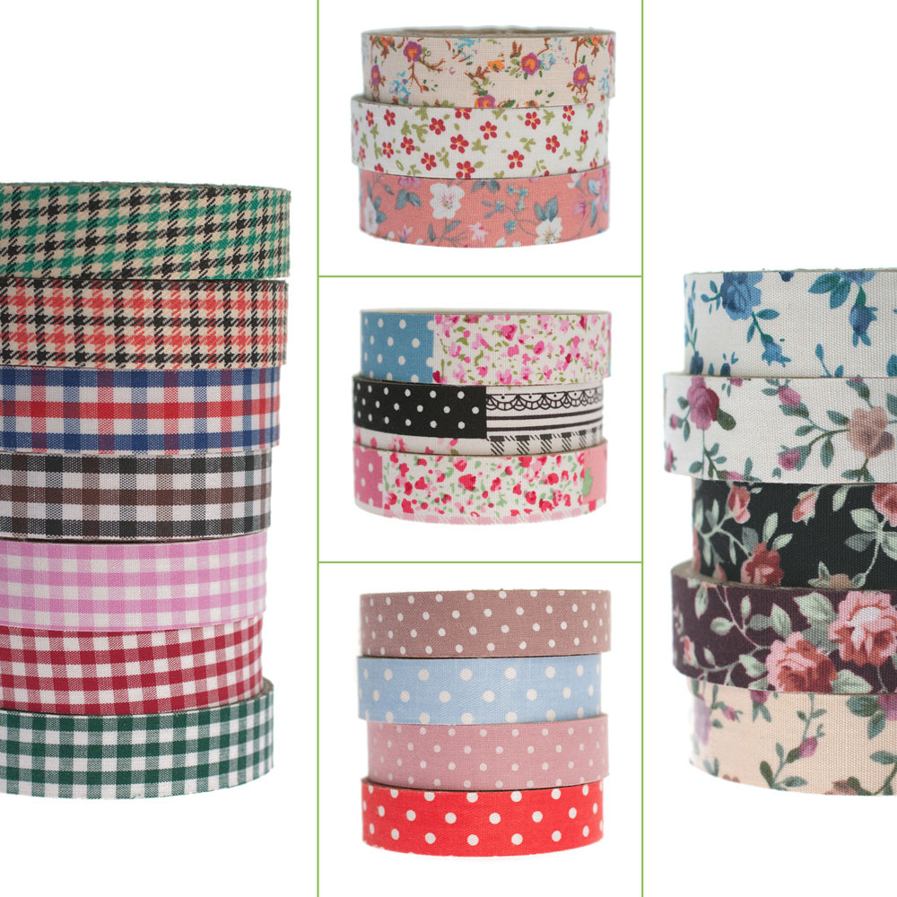 Selbstklebendes Stoffband viele verschiedene Designs, verschiedene Farben, Masking Tape, Washi Tape,