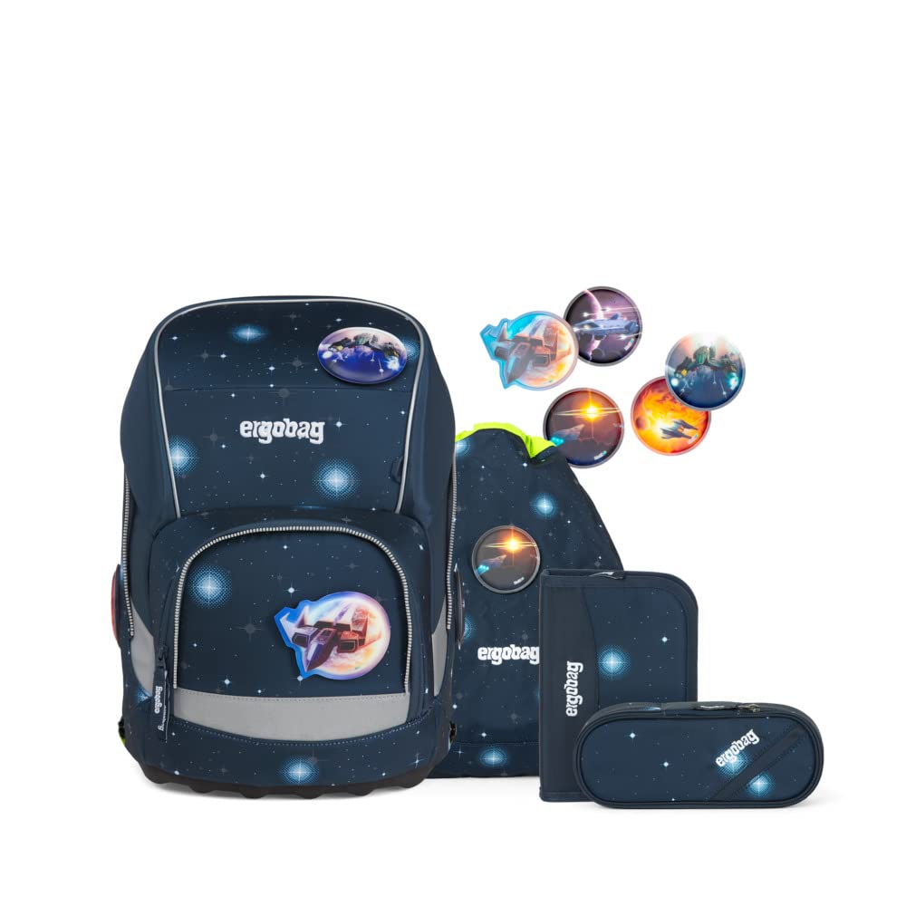 ergobag ERG EG3 001 9L9 Wide Set 5tlg. Ergonomisch, Volumen erweiterbar, Deckel aufklappbar