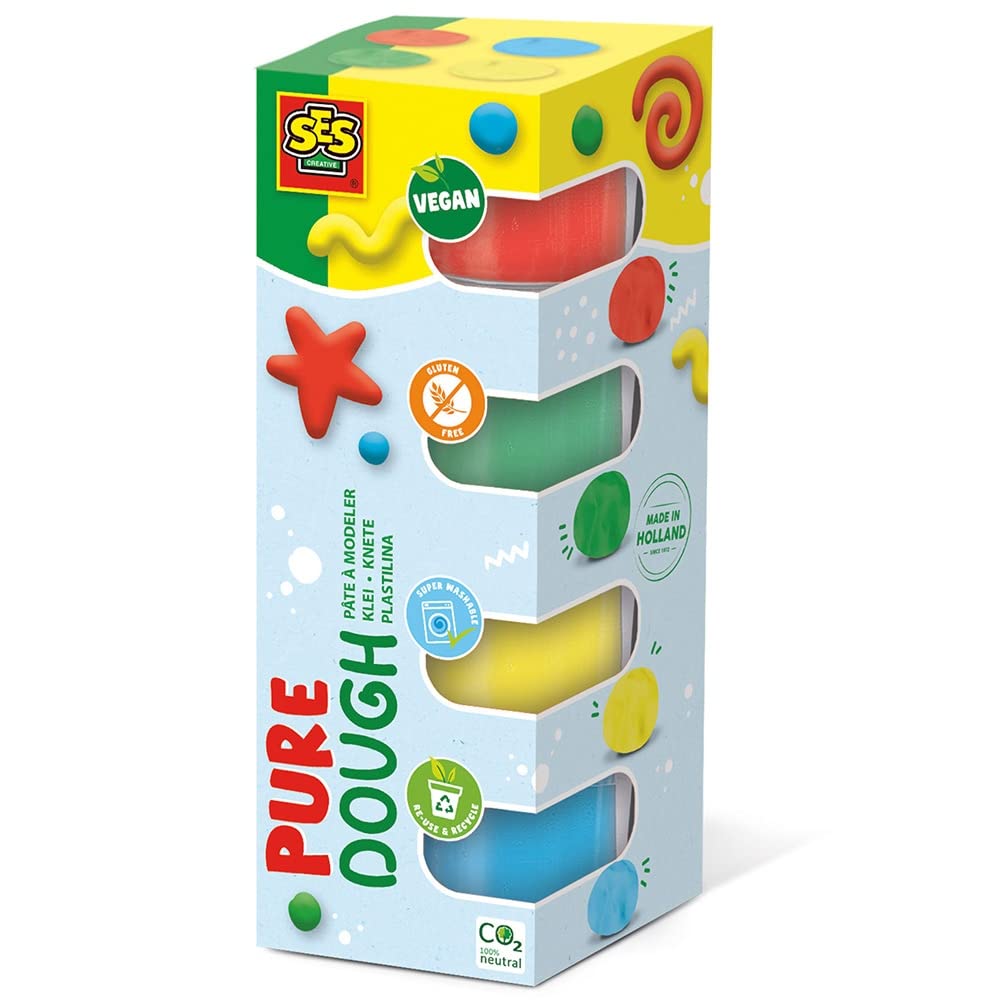 SES Creative 00511 Feel good Knete-Pure (4x90gr), Mehrfarbig