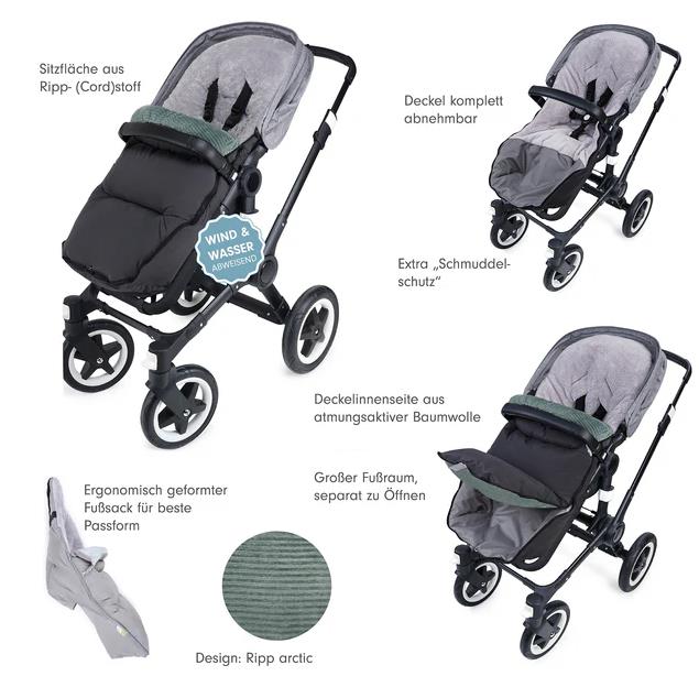 Liebes von Priebes 20 680 W Zoi ergonimsch geformter Winterfußssack mit Plüsch, ripp
