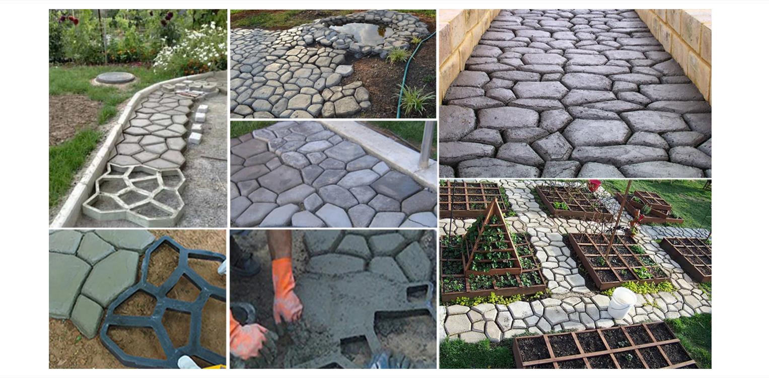 Betonform Gießform Kunststoff 49x49x4,5cm Natursteine Terrasse Garten Gehweg