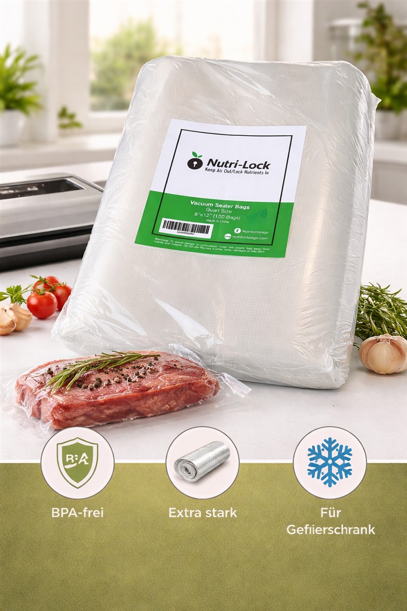Vakuumbeutel,  BPA-frei,  Extra stark,  Für Gefrierschrank,  Beutel zur Vacuum-Verpackung