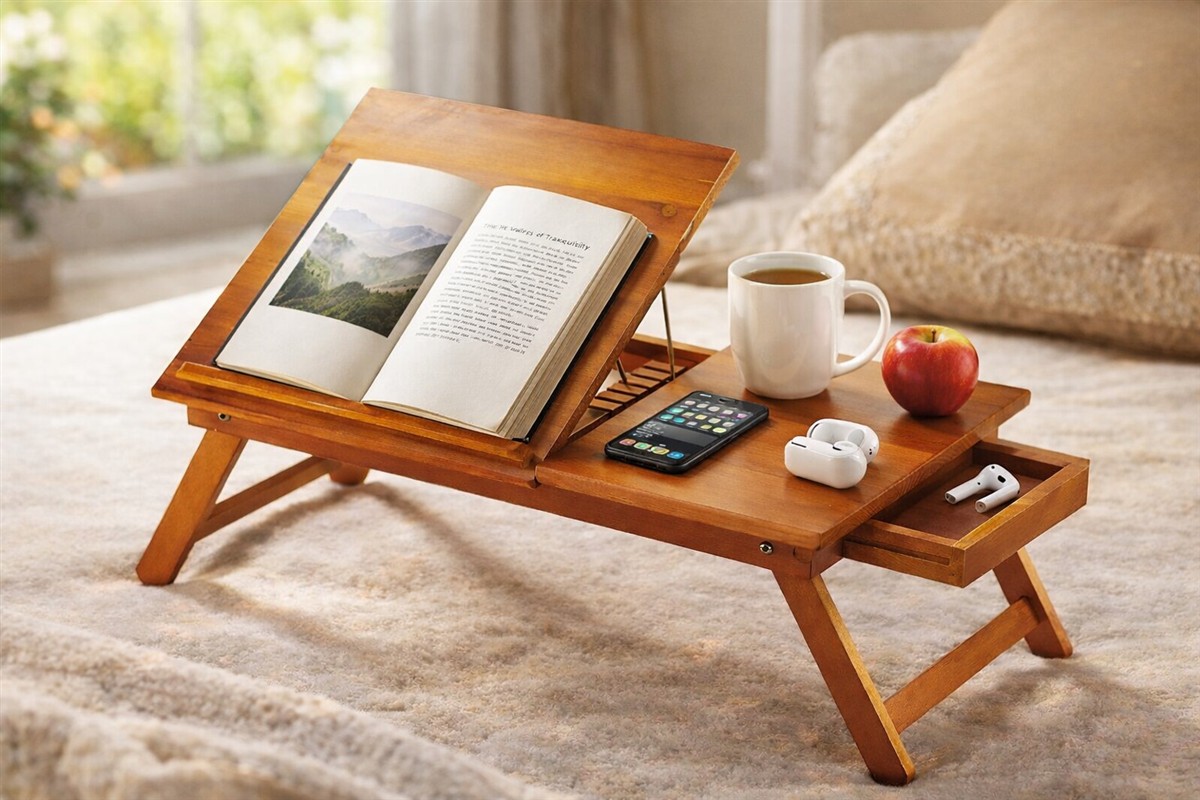 Beistelltisch, Lesetisch, Holz, Laptop/Book Stand, Tuch/Tablethalter