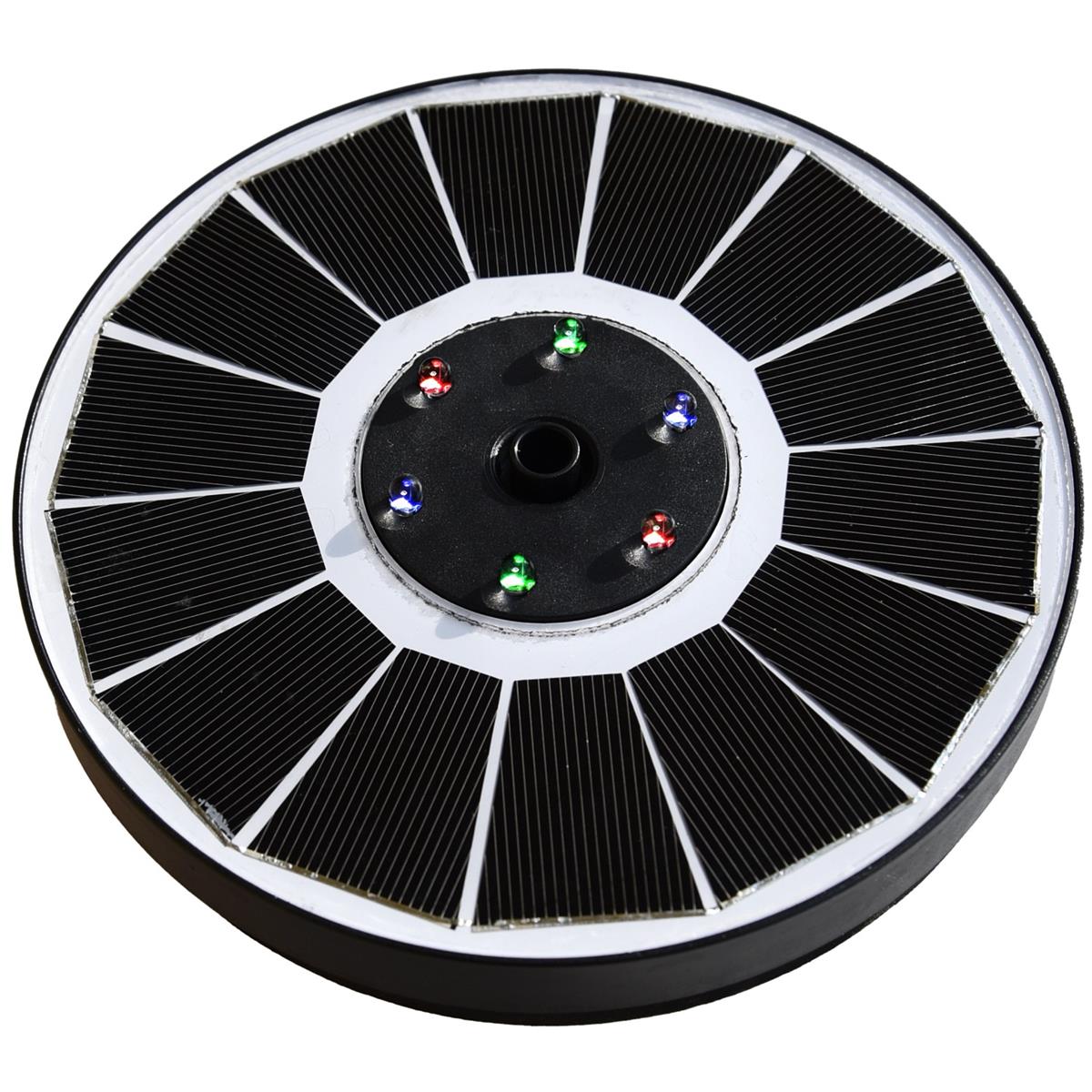 Heissner Solar Teichpumpen Set Schwimmende Solar Insel inkl. LED Beleuchtung