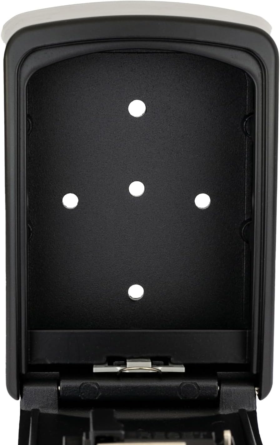 HMF Schlüsseltresor mit 4-stelligem Zahlencode Schlüsselbox für außen 14,5 x 10,5 x 5,5 cm Schwarz
