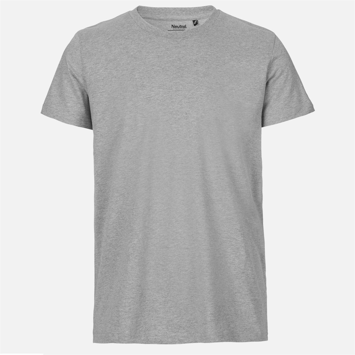 T-Shirt, Kurzarm, Rundhalsausschnitt, Grau meliert