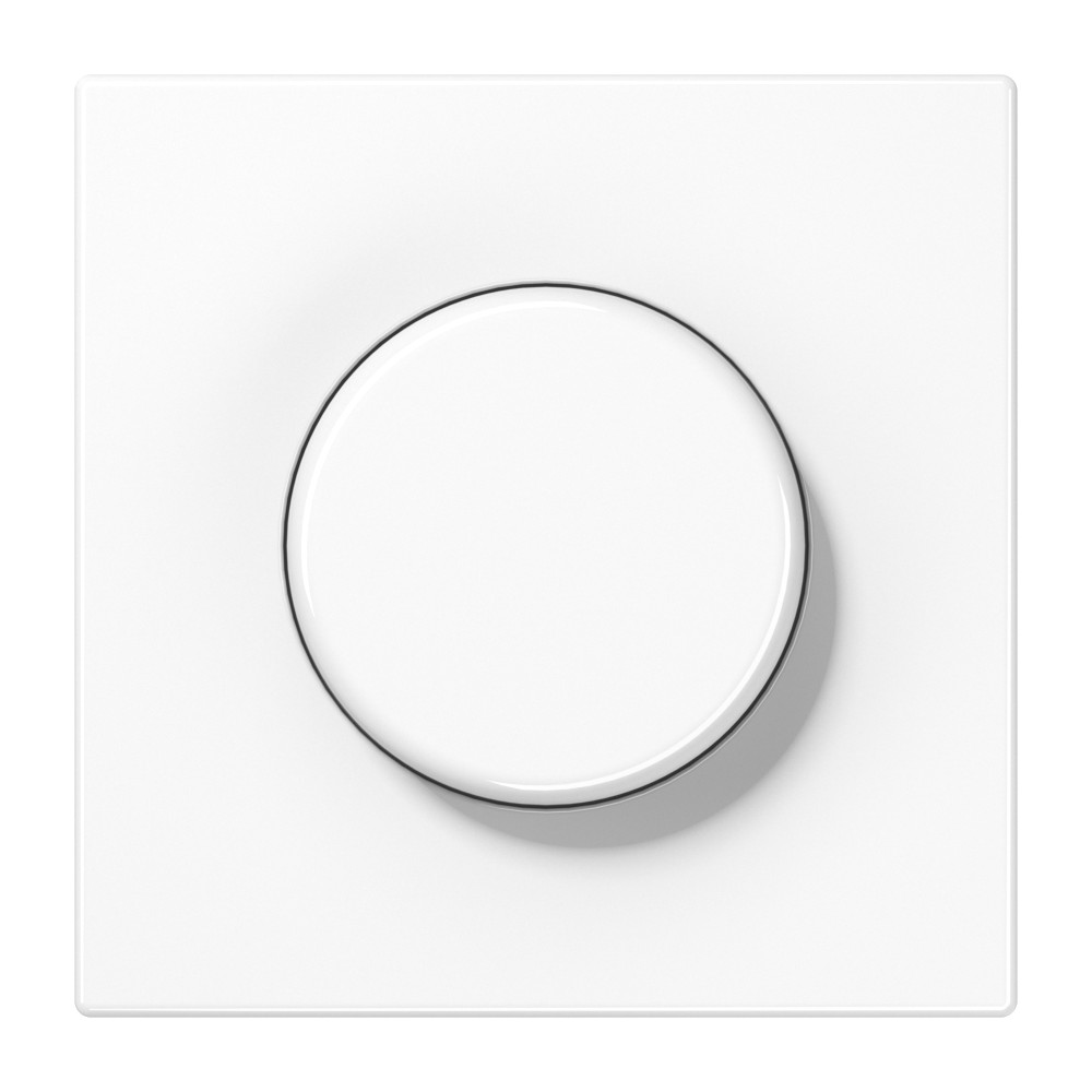 Drehdimmer, Lichtschalter, weiße Abdeckung, Drehknopf, quadratische Form