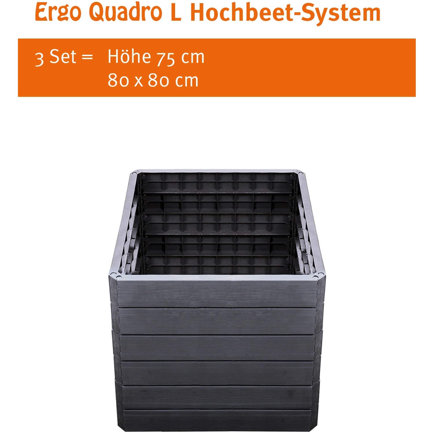 Garantia Hochbeet System Ergo Quadro L 80 cm x 80 cm