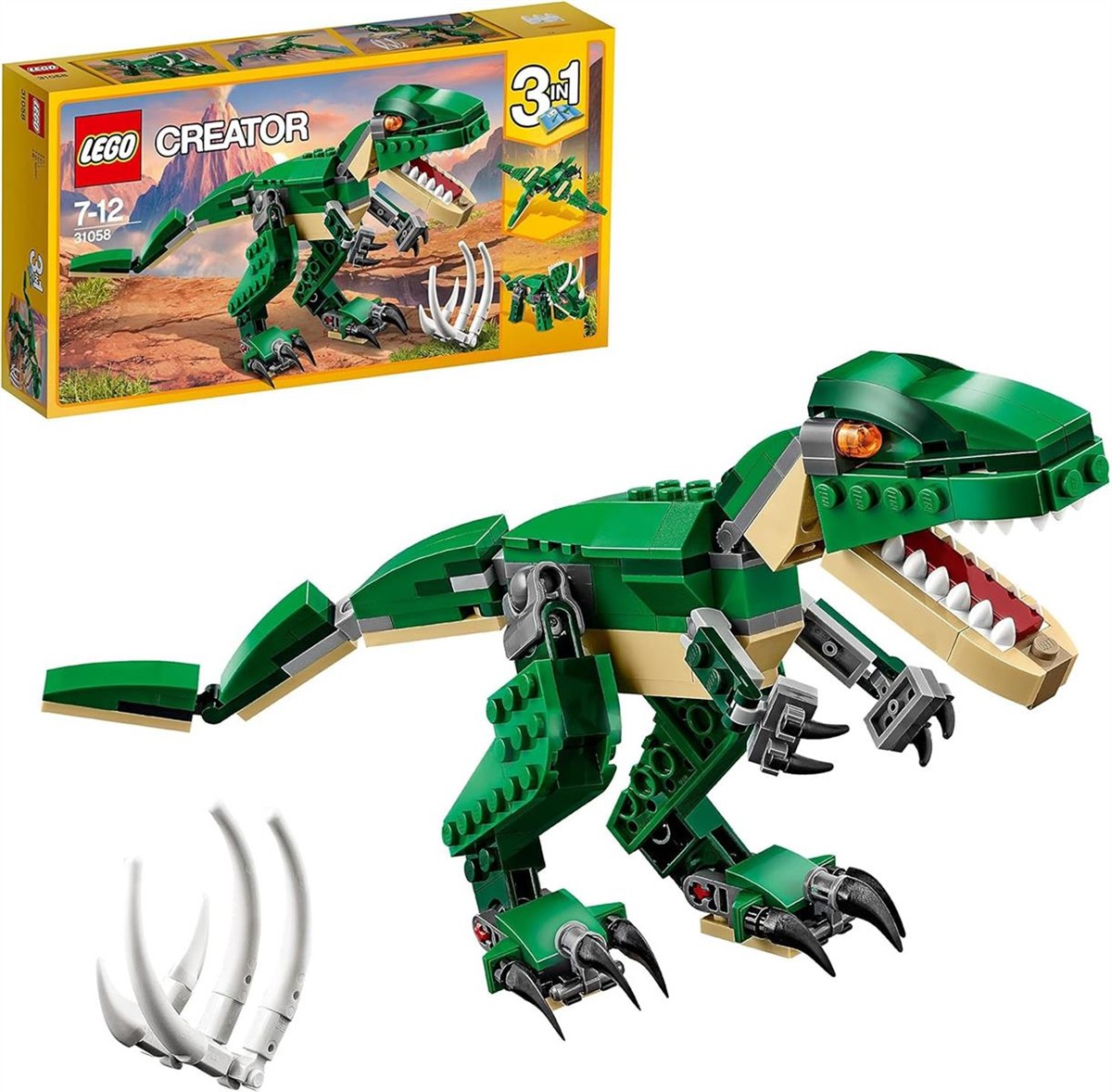 Konstruktion, Dinosaurier, Lego, 3-in-1, Spielzeug