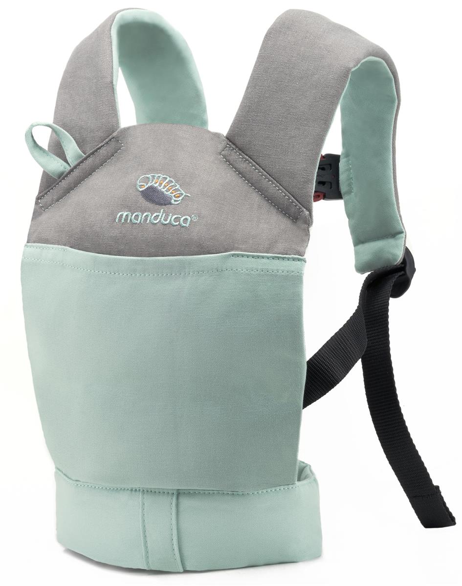 manduca DollCarrier – Puppentrage für Kleinkinder ab 18 Monaten – Puppenzubehör für Jungen und Mädchen – zum Tragen von Kuscheltier und Puppe – Einheitsgröße, Mint