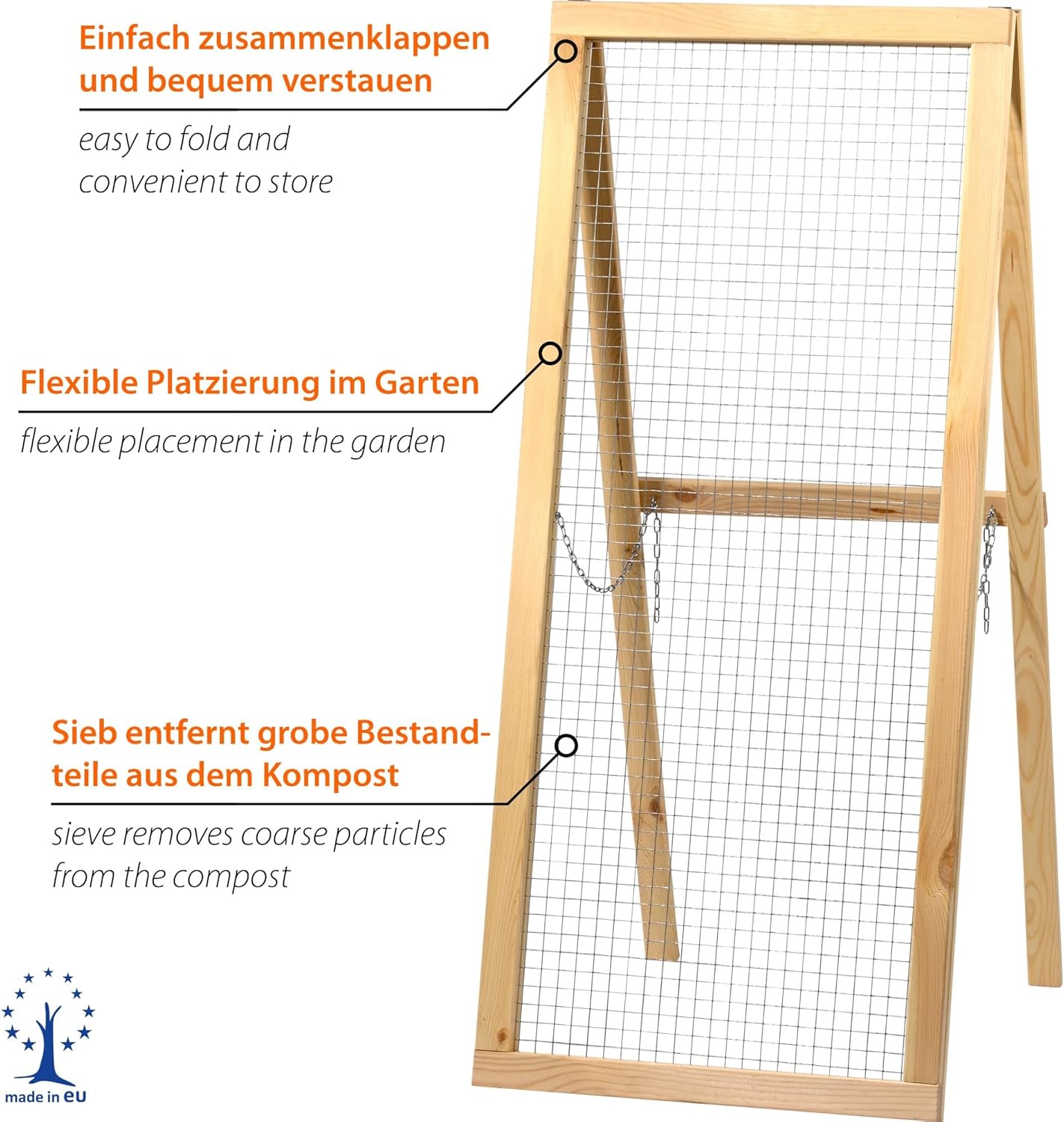 dobar Green Label Kompostsieb stehend Gartensieb Durchwurfsieb