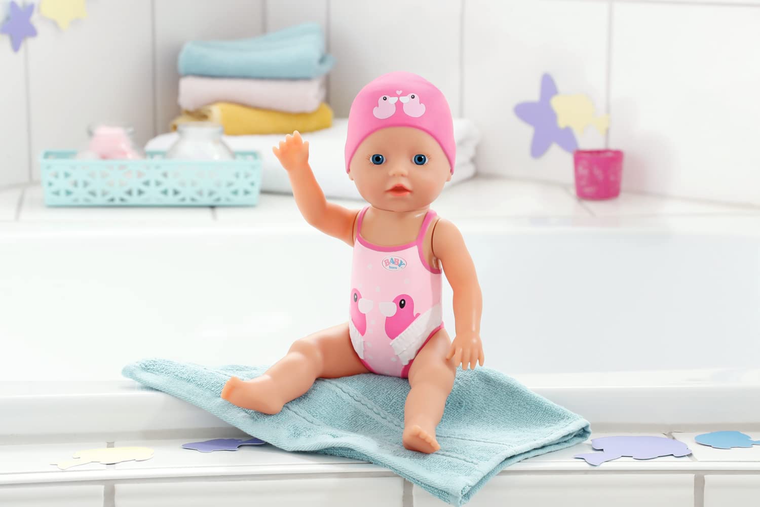 Zapf Creation 834060 BABY born My First Swim Girl Aufzieh-Badepuppe wasserfest Puppe Badepuppe