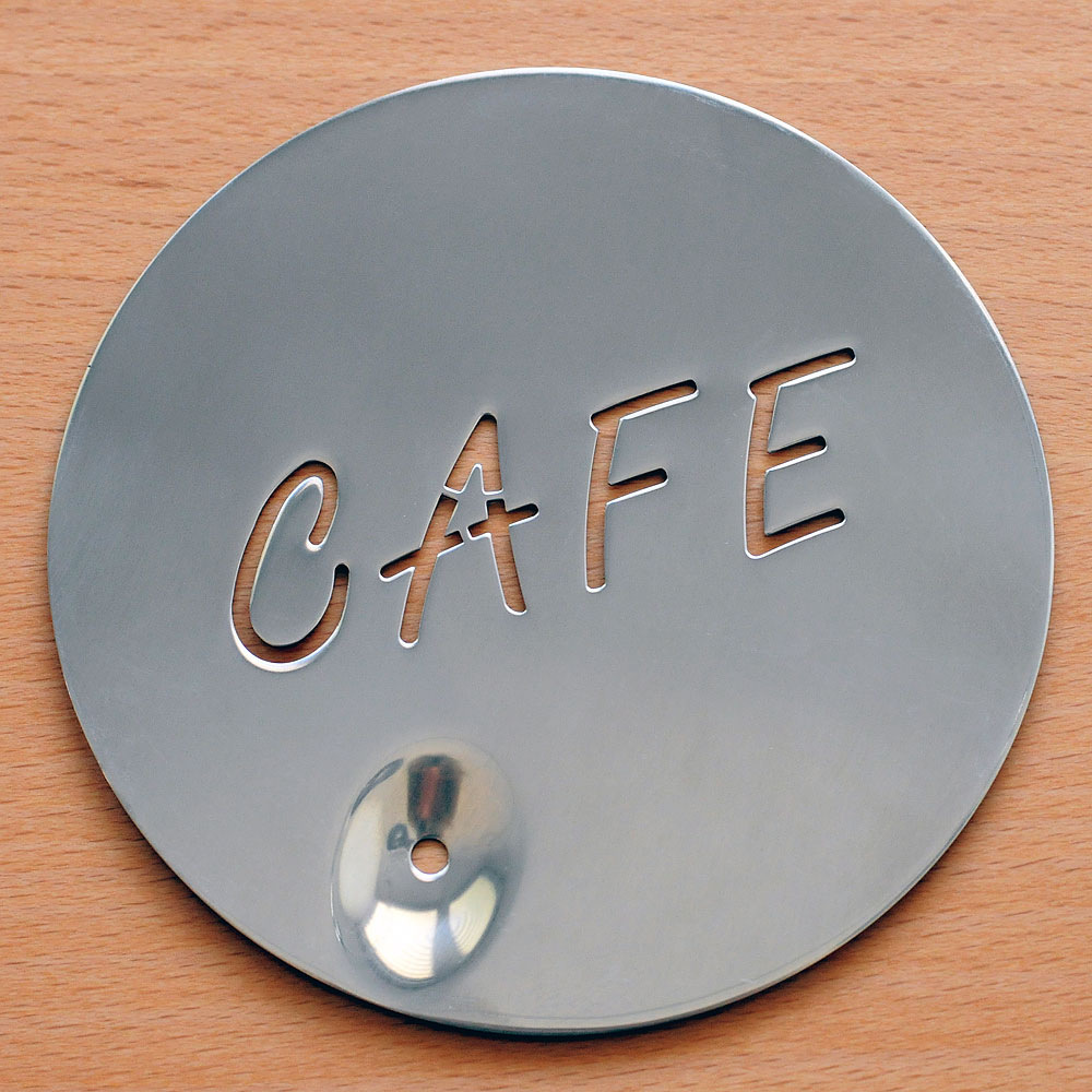 Cappuccino-Schablonen aus Edelstahl, 3 Stück, (CAFE, Kuss und Herz), 11 cm Durchmesser