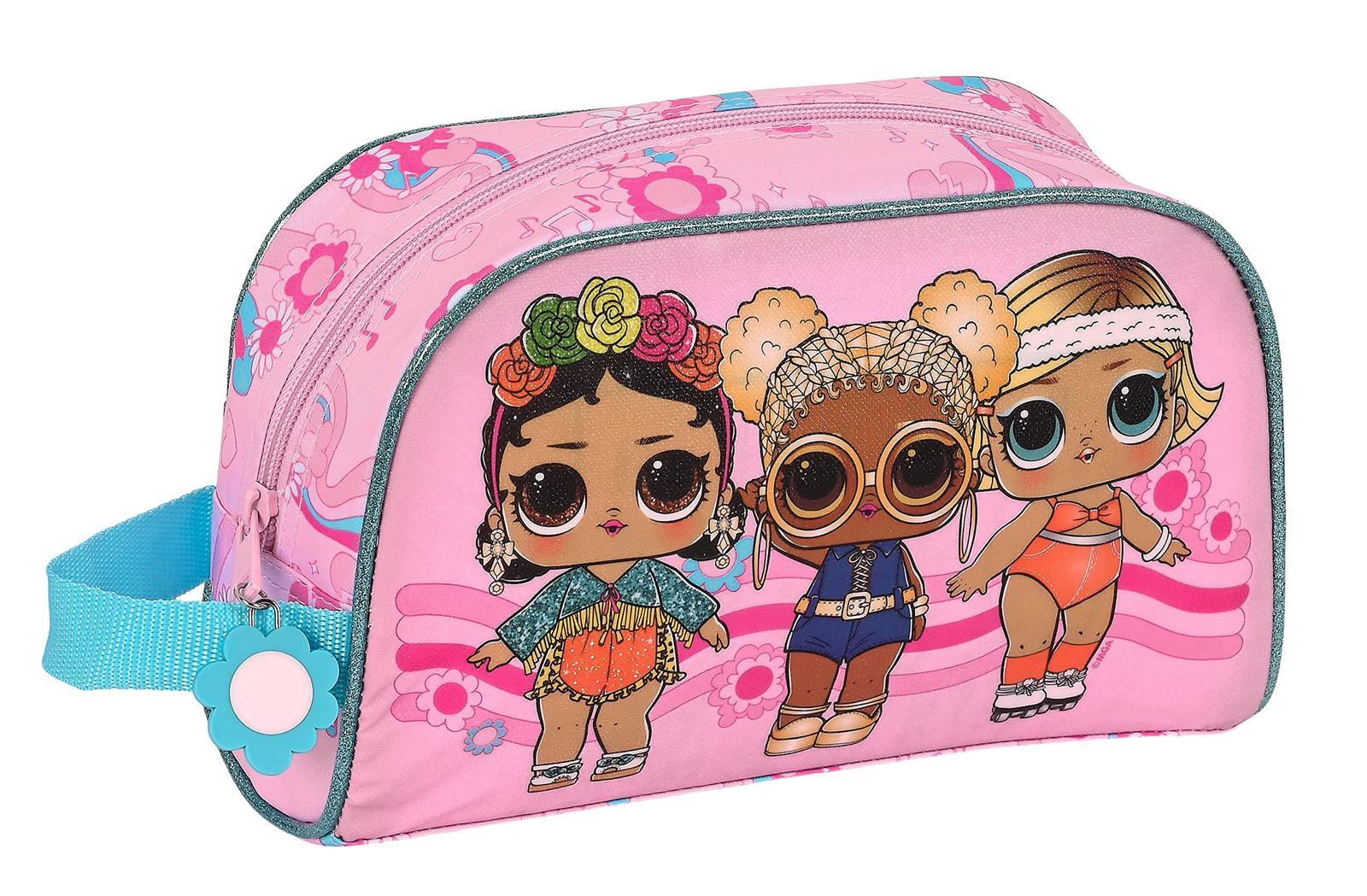 LOL SURPRISE! Glow Girl Kulturbeutel für Kinder, anpassbar, ideal für Kinder von 5 bis 14 Jahren, bequem und vielseitig, Qualität und Widerstandsfähigkeit, 26 x 16 x 9 cm, Rosa, Rosa, Estándar, Lässig