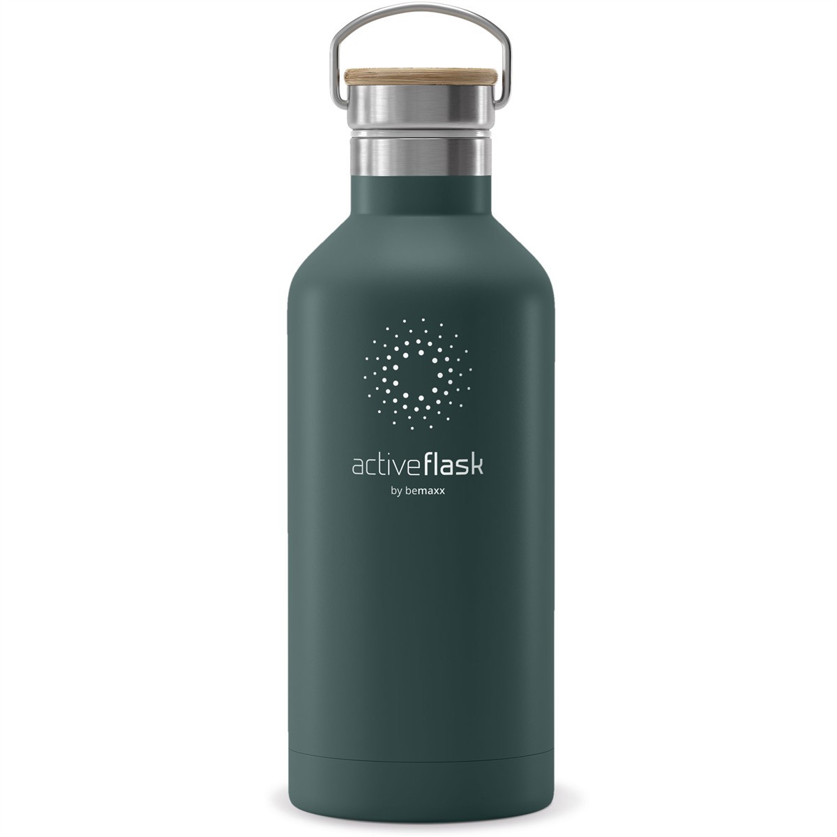 Wasserflasche, Trinkflasche, Edelstahl, Grün, Korkverschluss