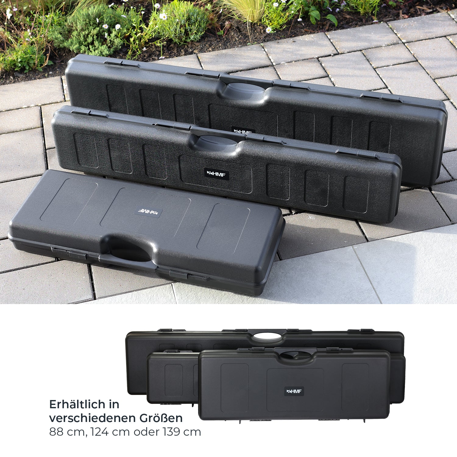 Gewehrkoffer, Kunststoffkoffer, Schwarz, Tragegriff, Verschiedene Größen