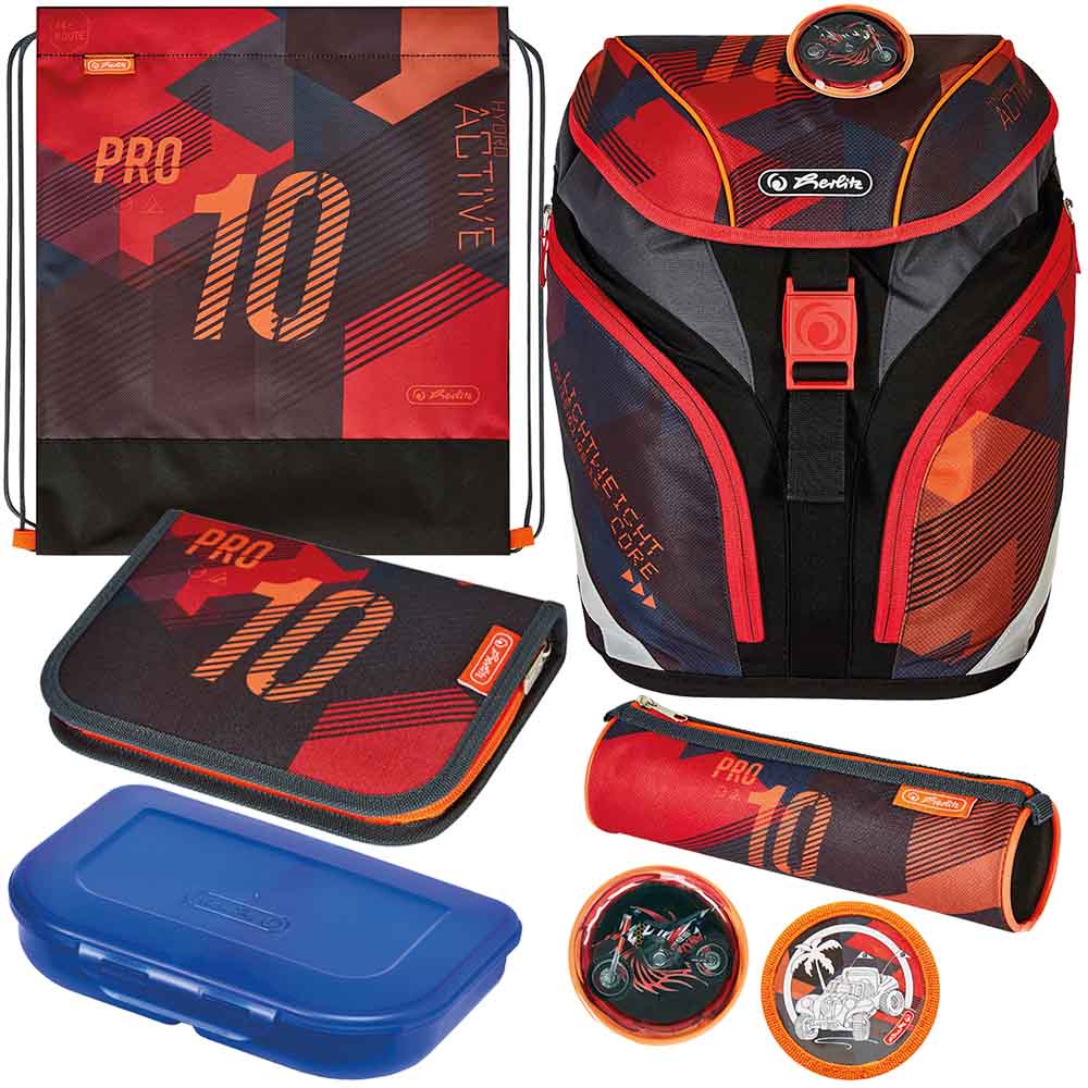 Herlitz 50037612 Schulrucksack SoftLight Plus Sports 7 teilig