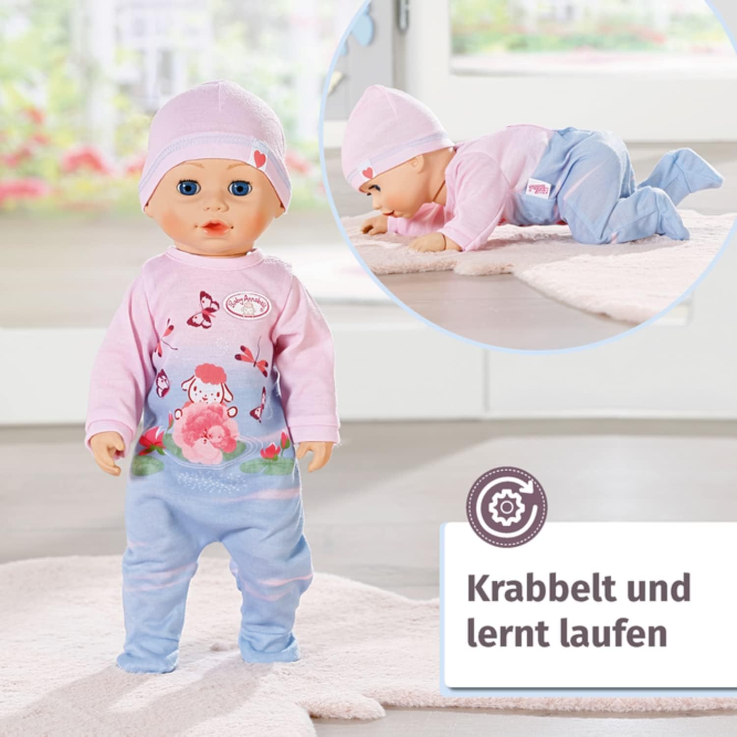 Zapf Creation Baby Annabell 706688 Lilly lernt laufen Puppe Lauflernpuppe Spielzeugpuppe