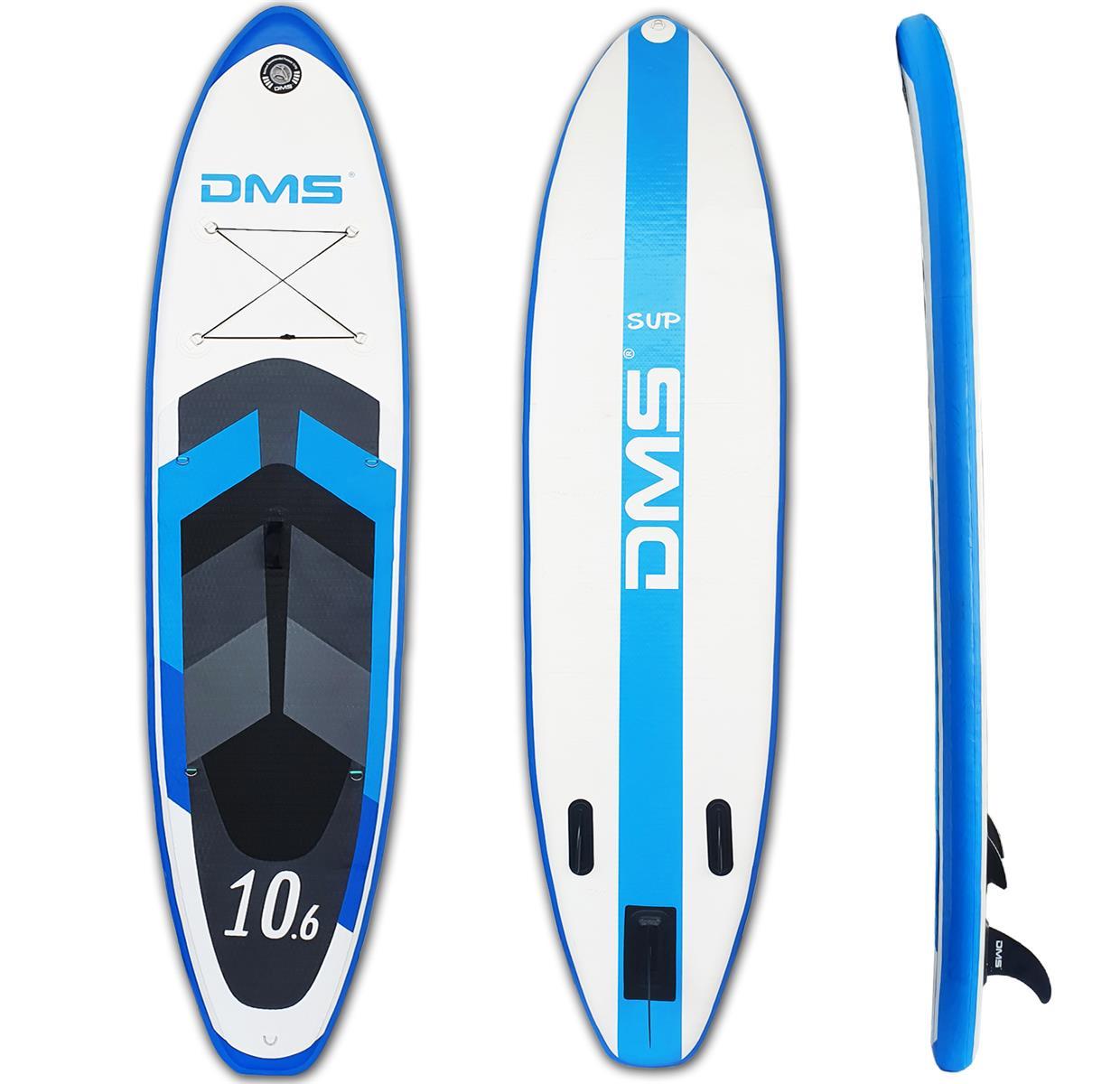 DMS SUP Board Set Stand Up Paddling SUP Surfboard Paddel 320 cm Blau