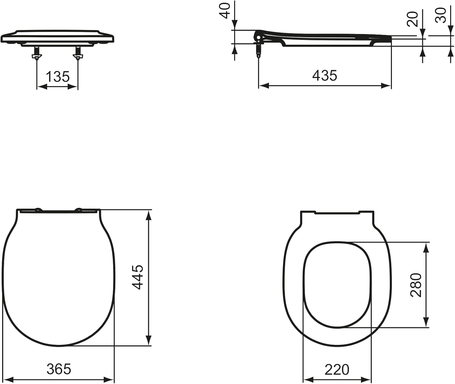 Ideal Standard E036801 Original Connect Air WC Sitz mit Softclosing Wrapover
