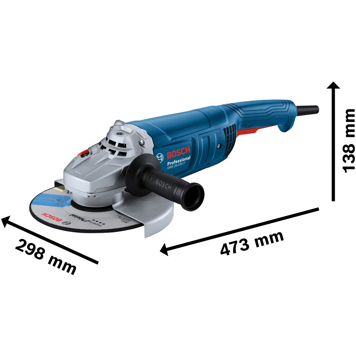 Bosch Professional Winkelschleifer GWS 20 230 P im Karton