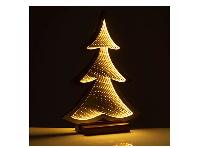 LUMIDA Xmas LED Dekoration Baum Infinity-Light gold Fensterdeko Weihnachten Lichterbaum