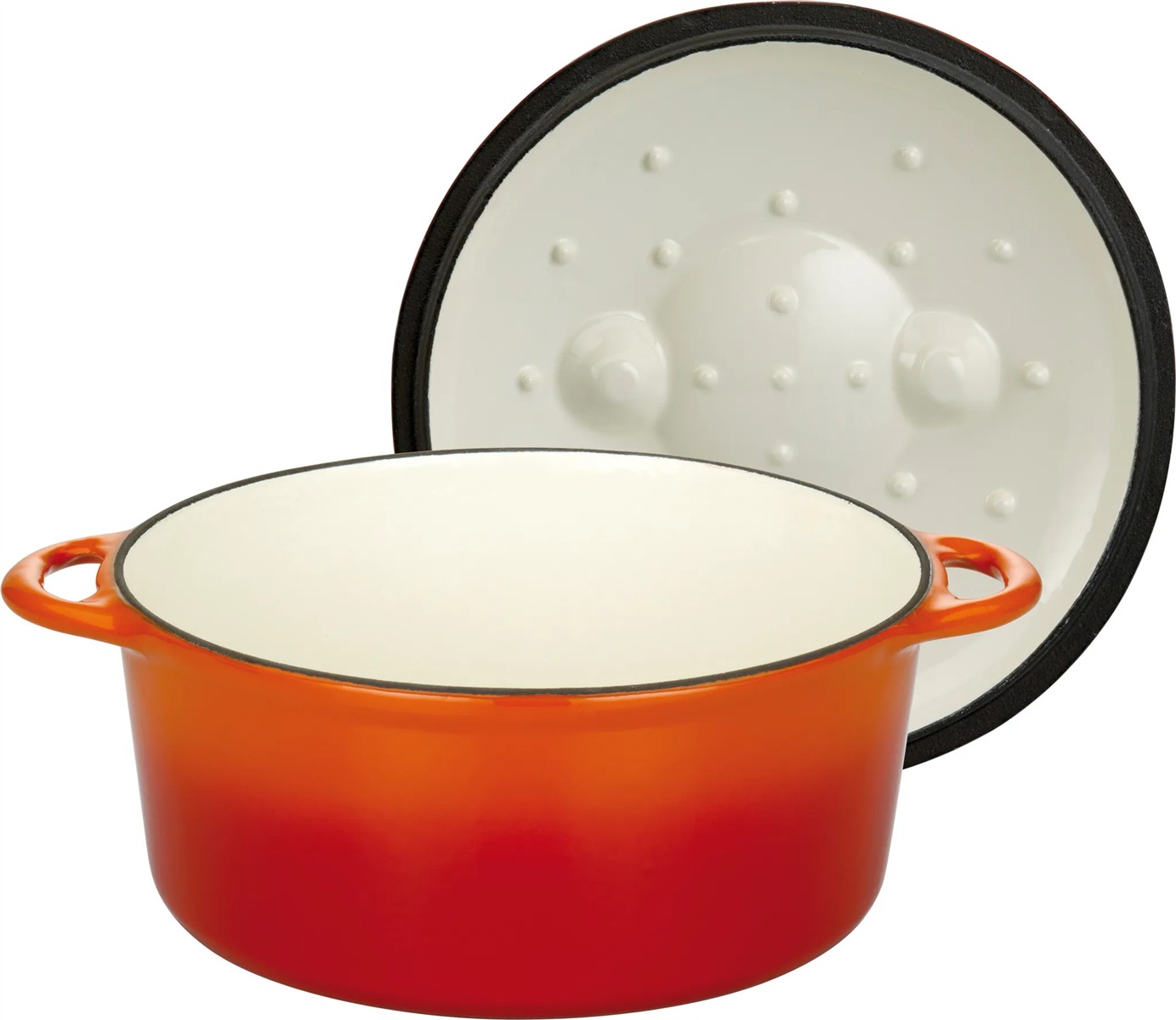Gusseisen Kochtopf Orange Shadow 24cm Schmoren Kochen Ofenfest Hitzebeständig