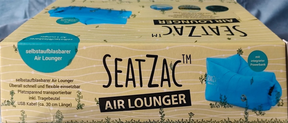 Air Lounger, Self-Inflating, Blue, Inflatable, USB-Kabel enthalten