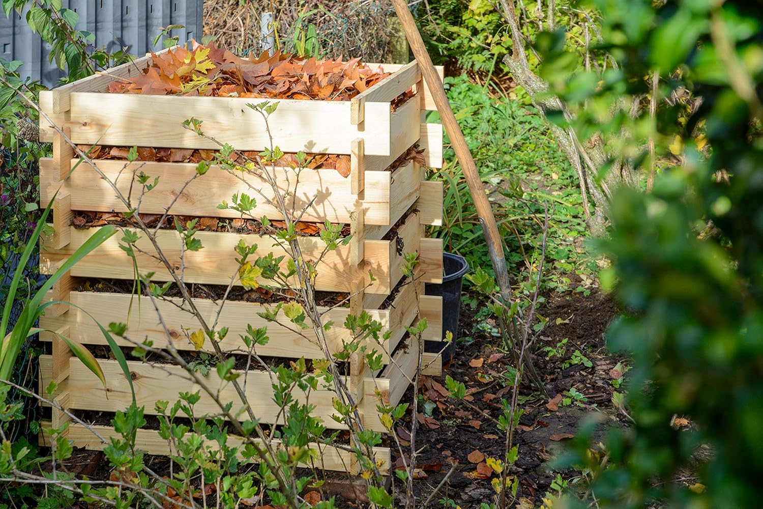 Dobar Komposter Stecki Holz-Komposter mit Stecksystem Kompostbehälter Gartenkomposter 320L