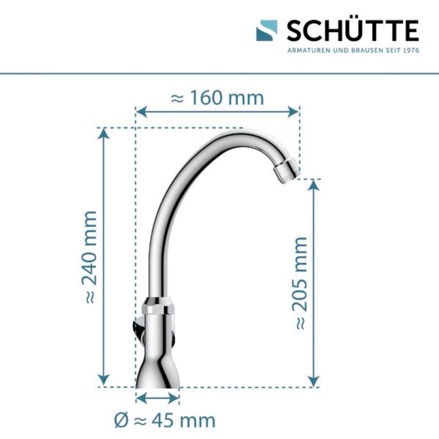 Schütte 37970 Schwenkventil CARNEO 1/2" Kaltwasserarmatur Messing chromfarben