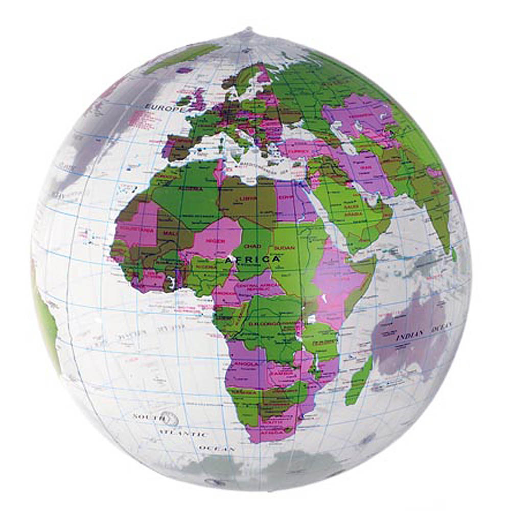 Wasserball EARTH, aufblasbar, Durchmesser 45cm klar