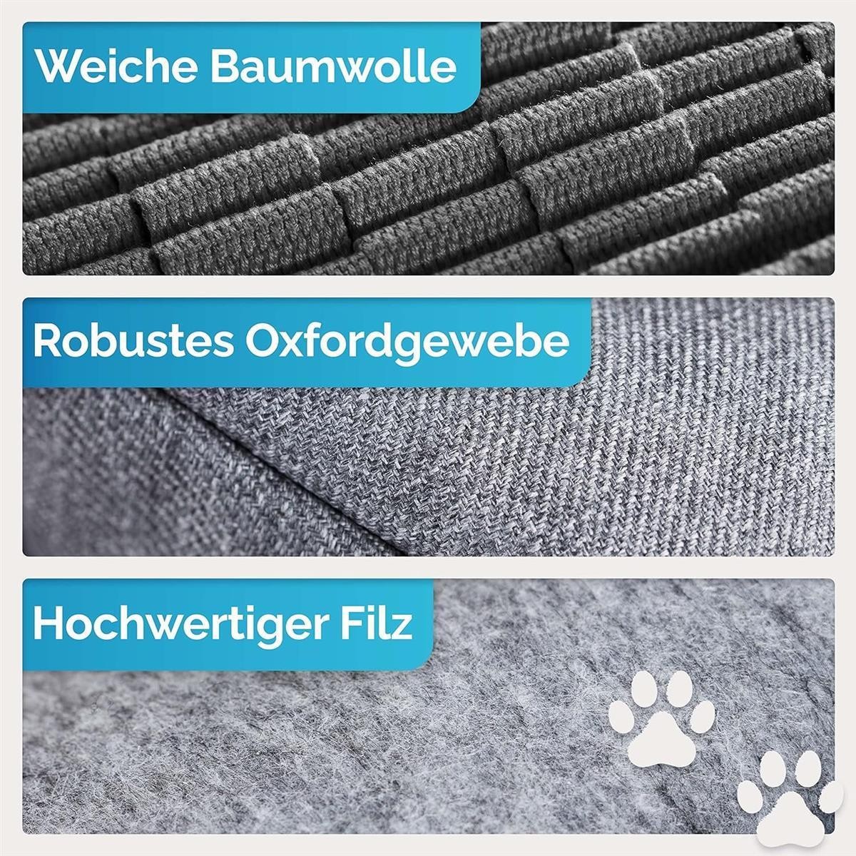 Baumwollstoff, Oberstoff, Weiche Textur, grau, Filzoptik
