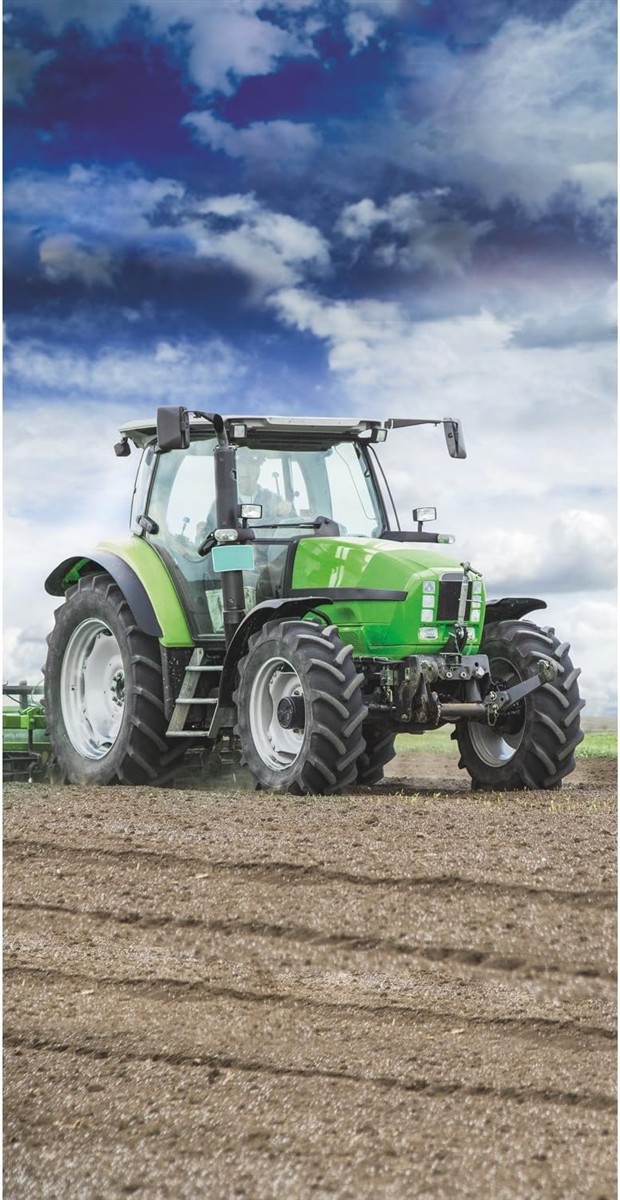 Traktor, Grün, Straßenboden, Großräder, Offroad