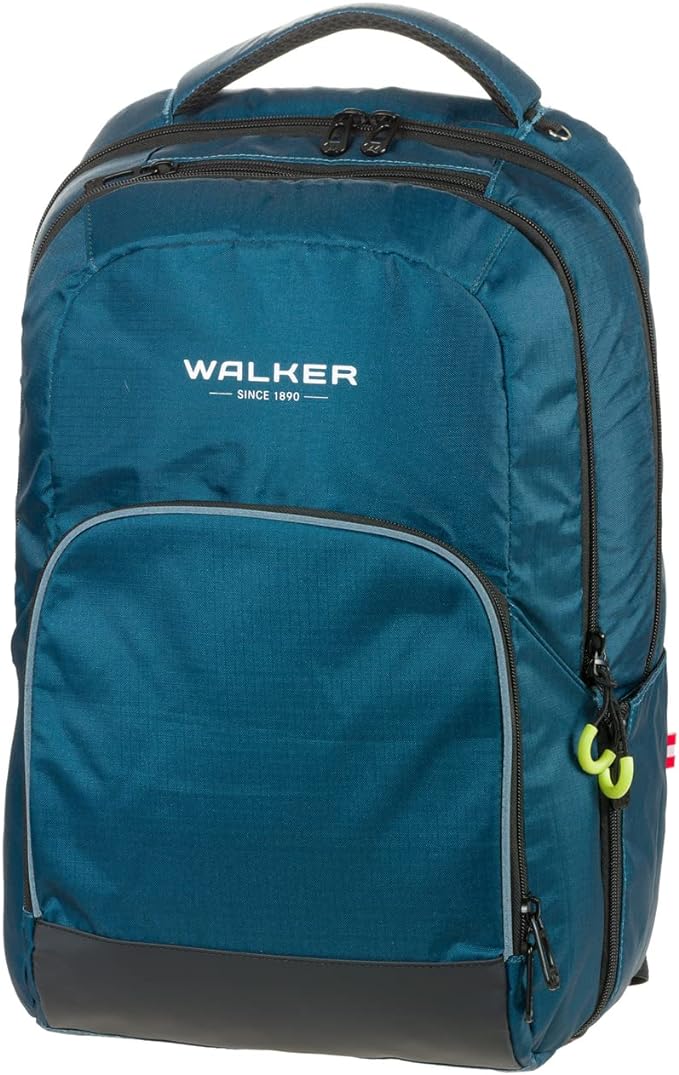 Walker 42128370 Schulrucksack College 2.0 Steel Blue mit 3 Fächern und Zipptasche Schultasche Rucksack