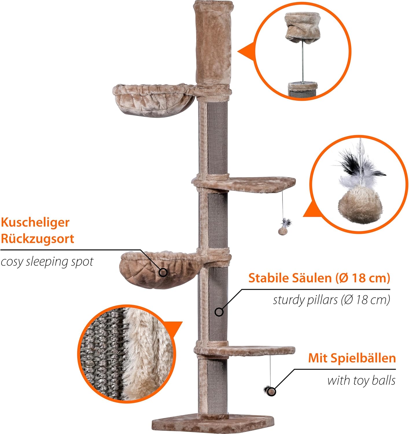 Dobar Kratzbaum Biggy Katzenbaum Naturholzstamm