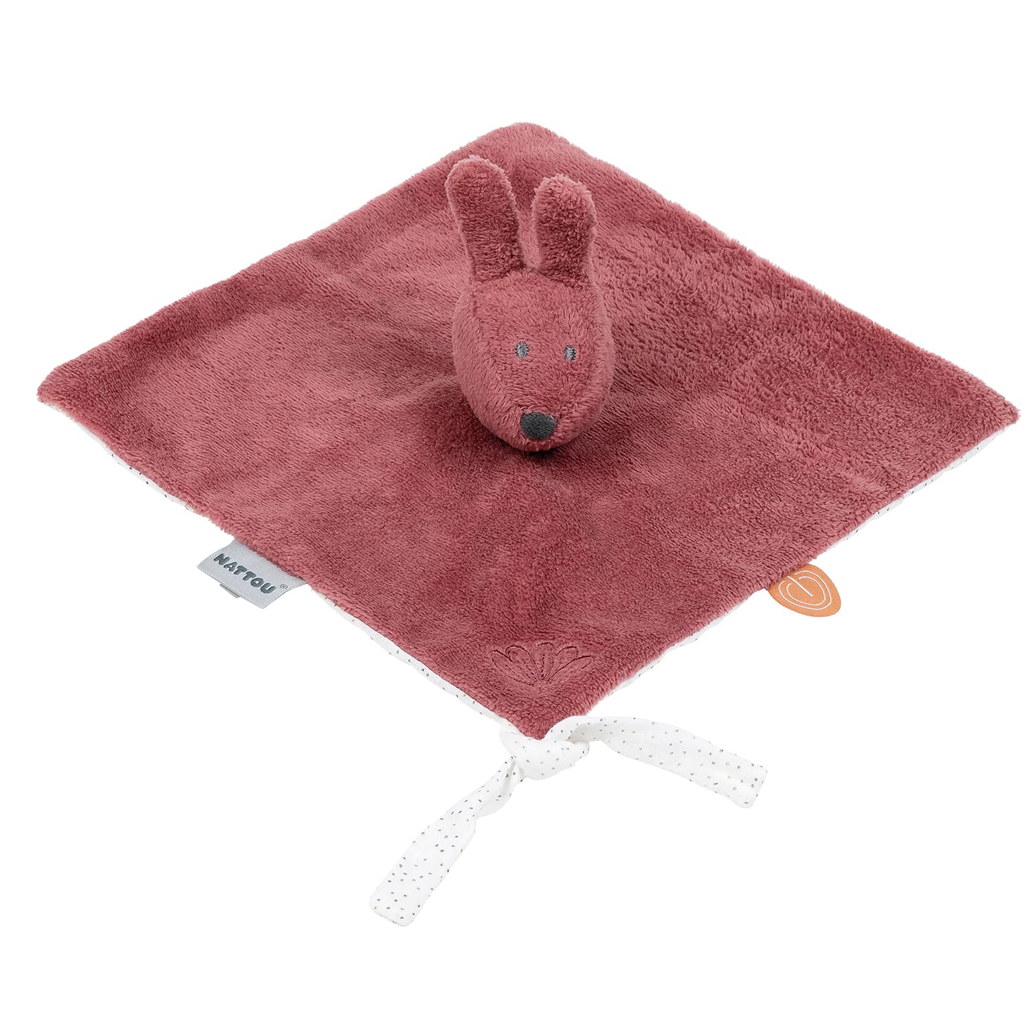 Nattou Schnuffeltuch aus Polyester (Frottee), Hase Bonnie, Wegbegleiter ab der Geburt, 27 x 27 cm, Susie und Bonnie, Altrosa