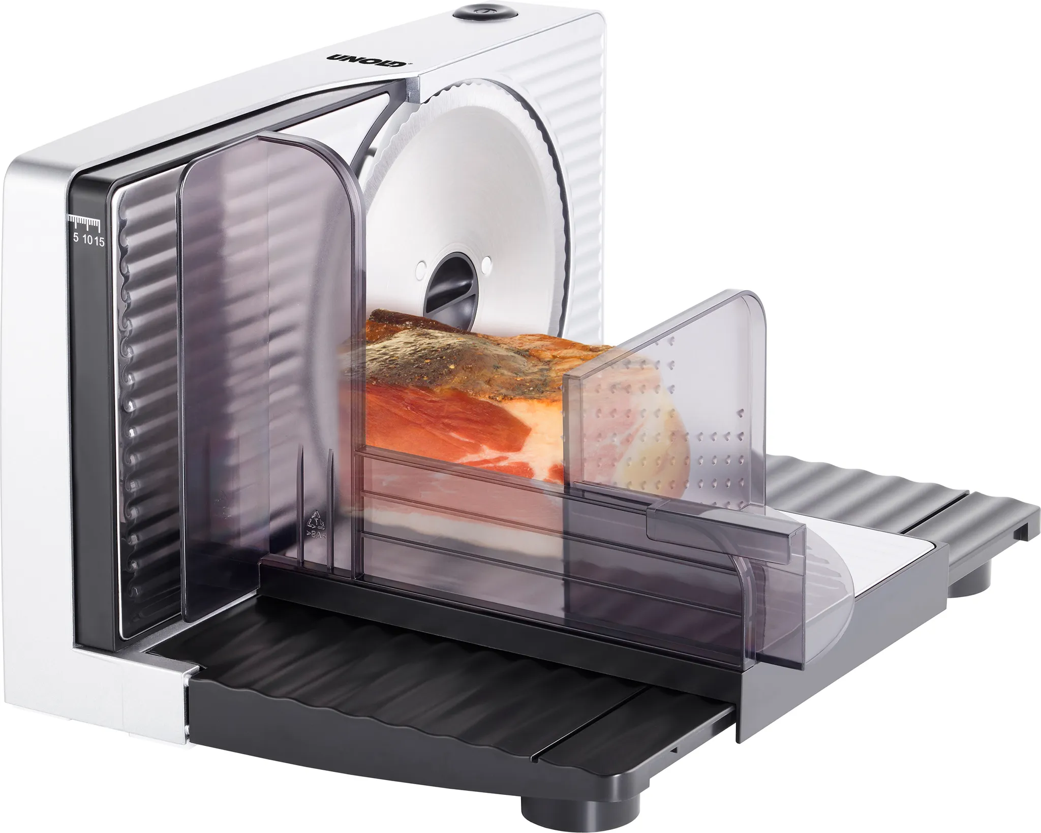 Unold 78866 ALLESSCHNEIDER Curve Silver, 100 W, 230 V, zusammenklappbar Edelstahlmesser Silber/Schwarz Edelstahl