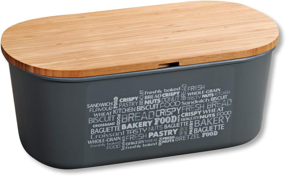 Kesper Brotbox grau Bambus Aufbewaherungsbox Küchenhelfer