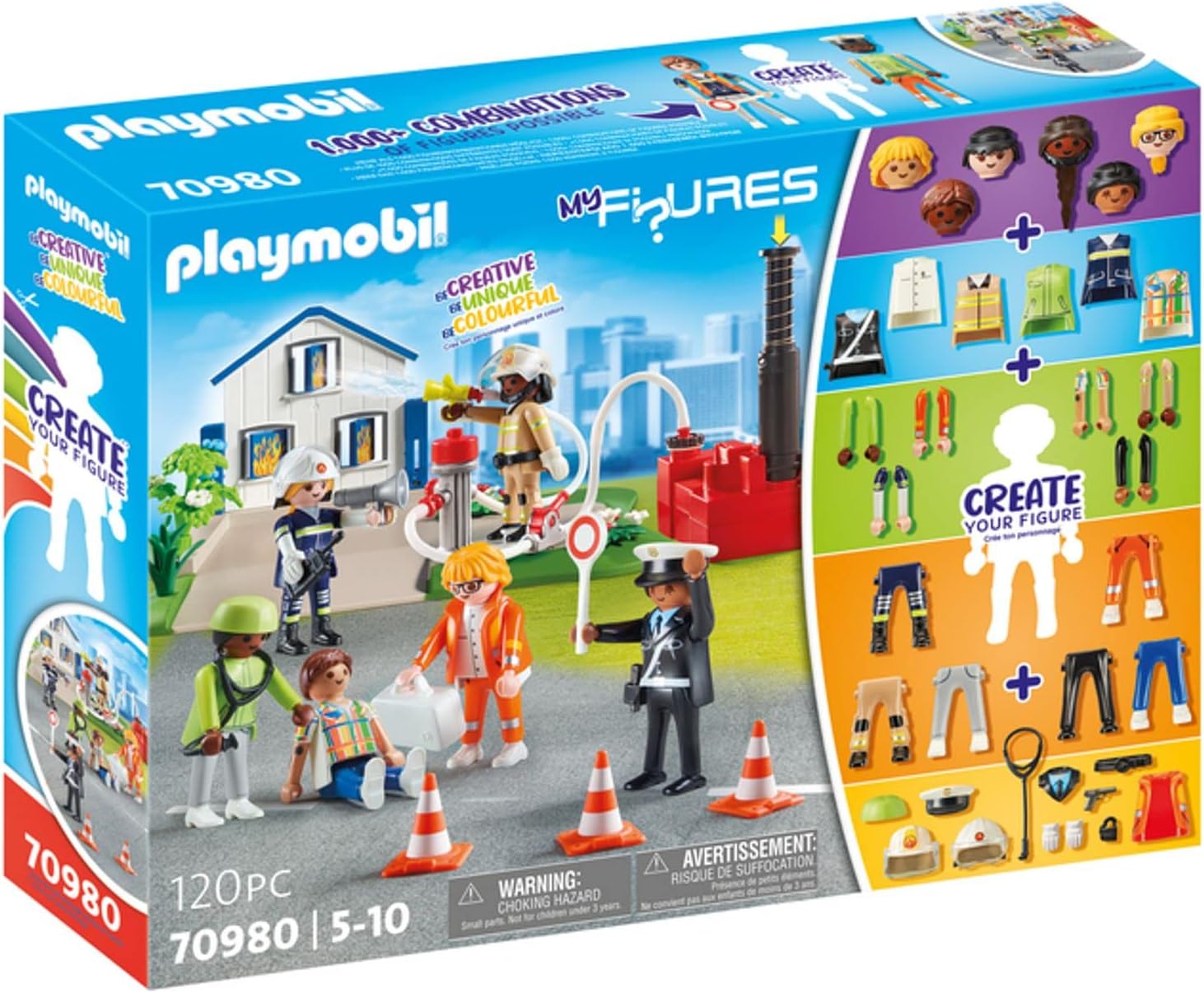 PLAYMOBIL 70980 My Figures Rescue Mission Feuerwehr Polizei Notarzt Action Spielzeug Figuren